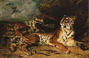 Eugene Delacroix A Young Tiger Playing with its Mother oil painting on canvas